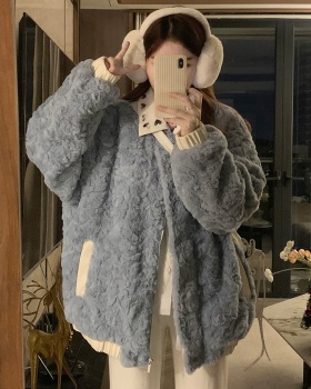 Plush lamb fur cotton coat sweet thick coat for women