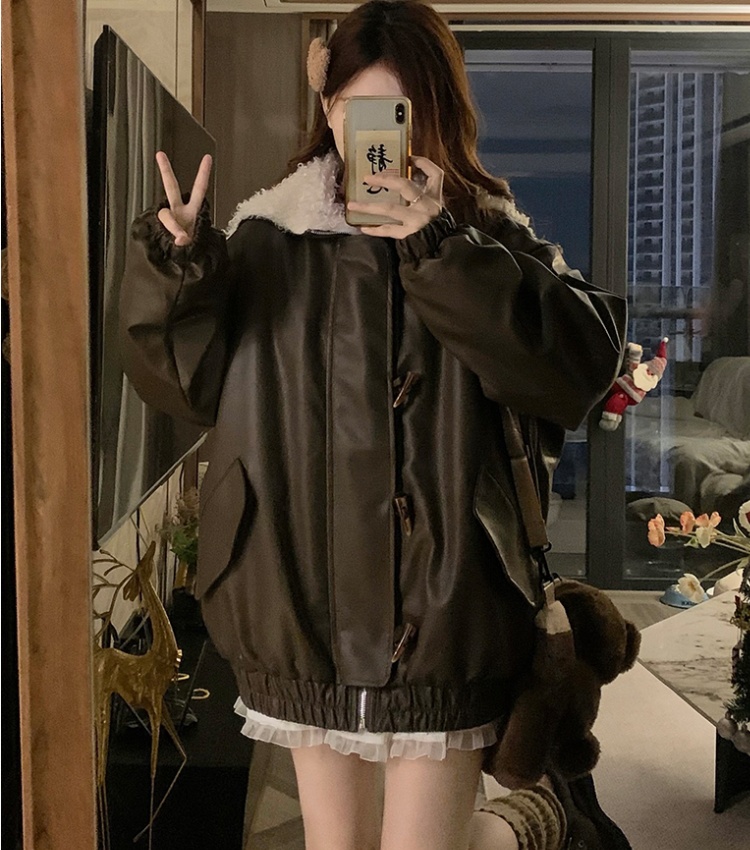 Hooded black down coat winter short coat