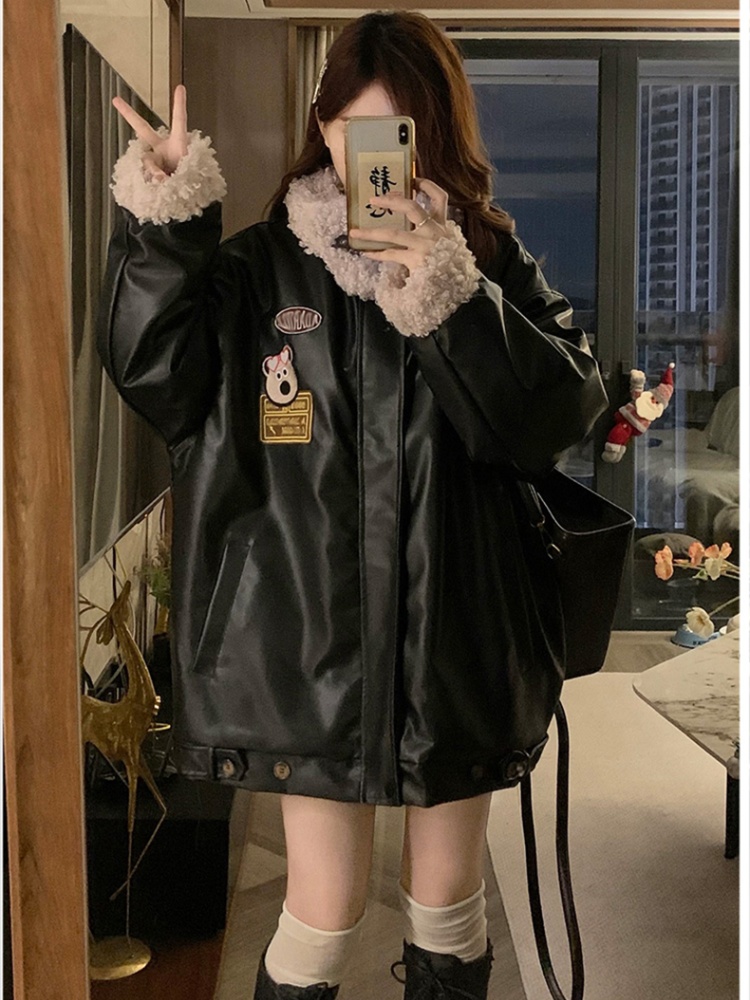 Loose retro thermal jacket winter clip cotton coat