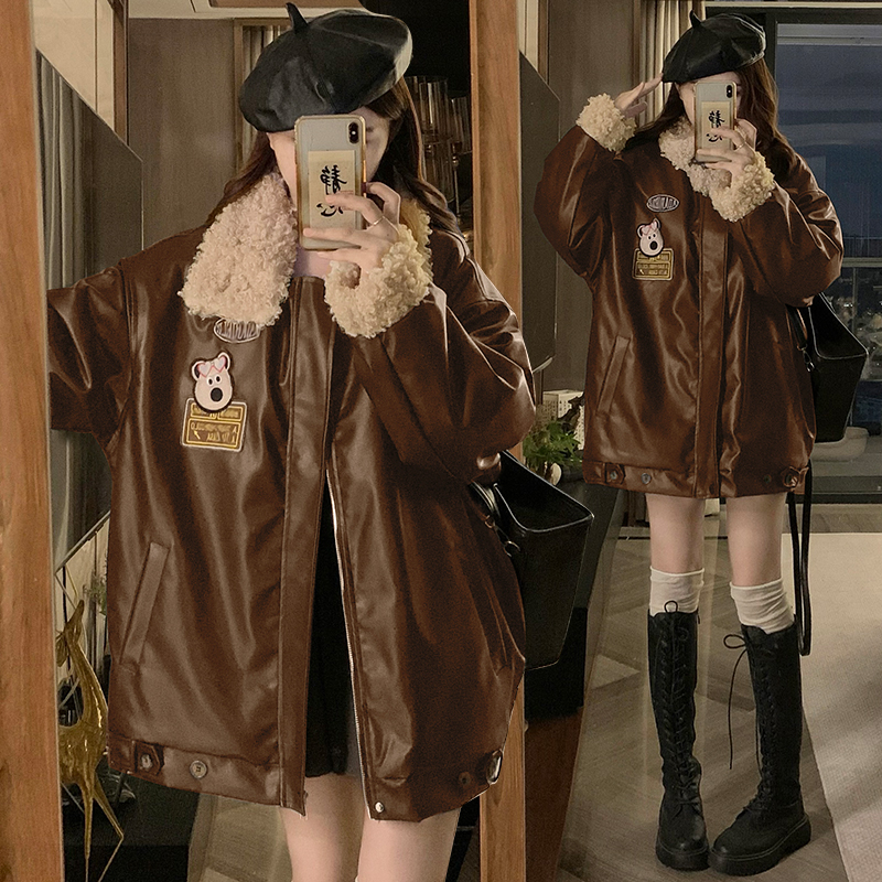 Loose retro thermal jacket winter clip cotton coat