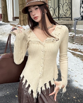 Enticement burr cardigan slim niche sweater