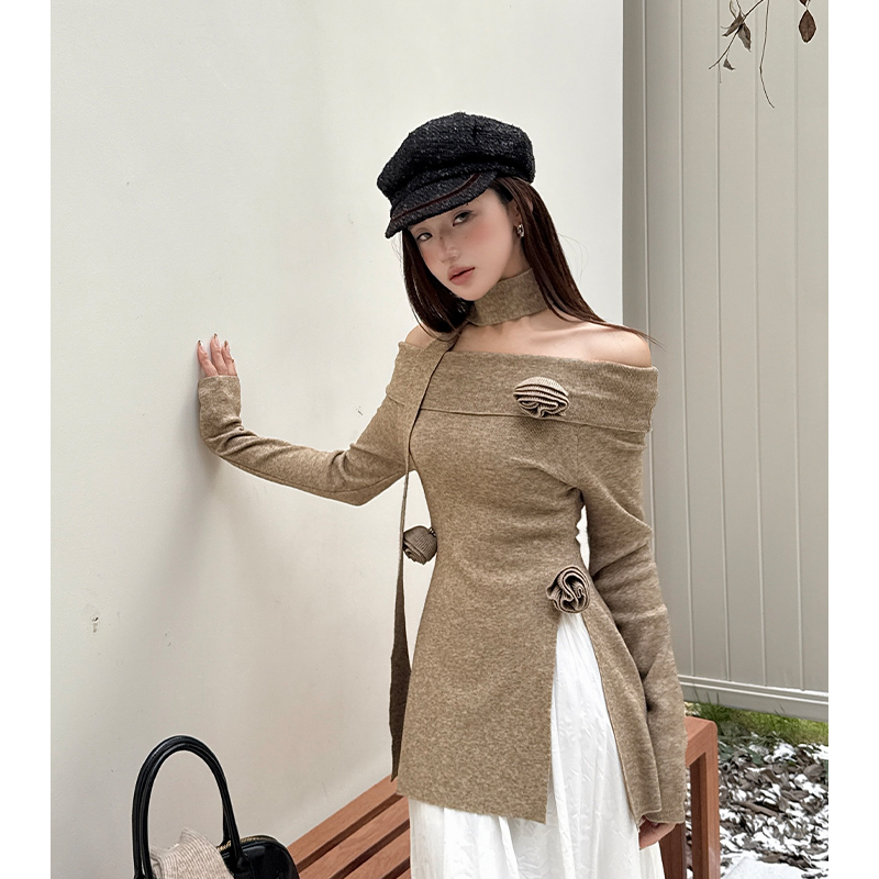 Long sleeve streamer stereoscopic retro sweater