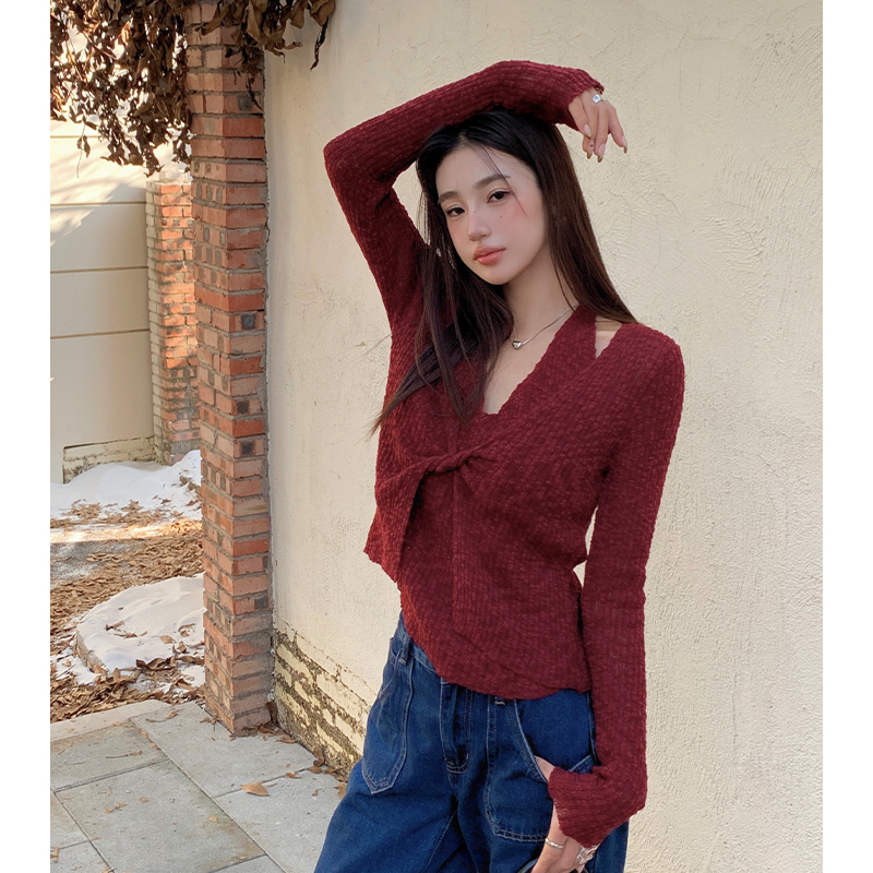 Lazy Pseudo-two all-match simple fashion temperament sweater