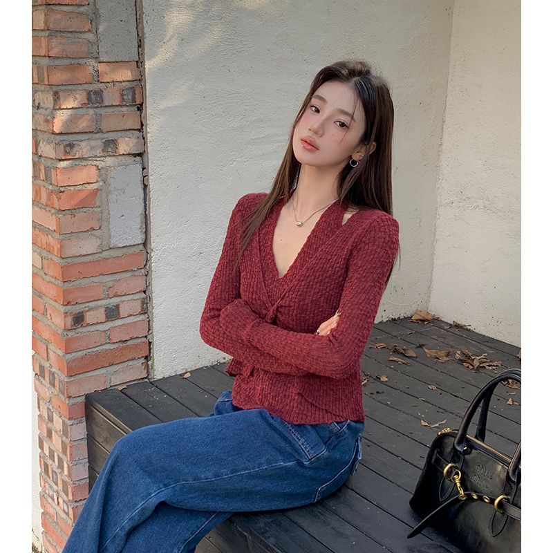 Lazy Pseudo-two all-match simple fashion temperament sweater