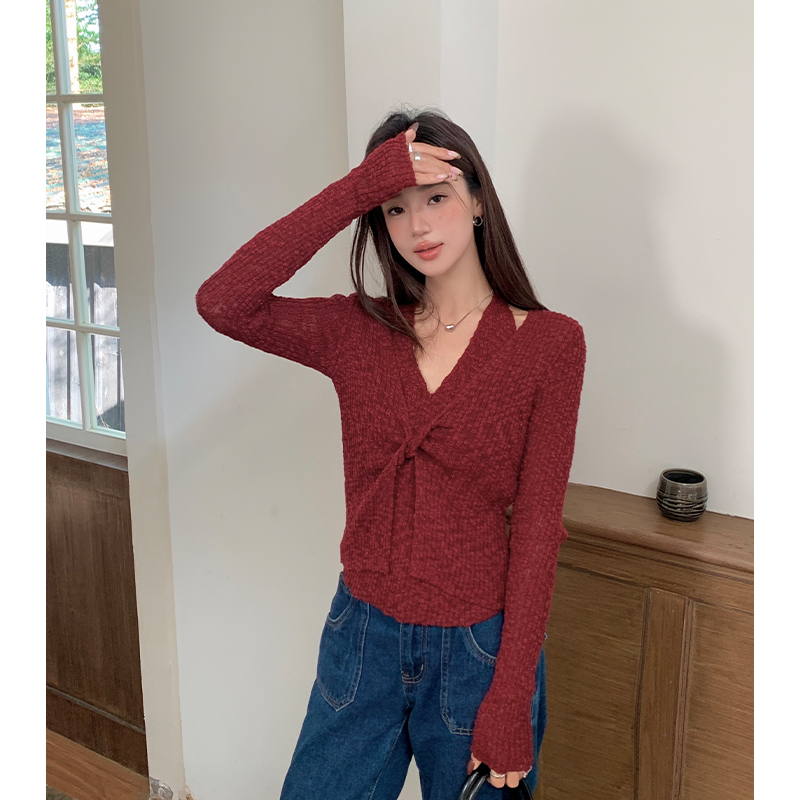 Lazy Pseudo-two all-match simple fashion temperament sweater