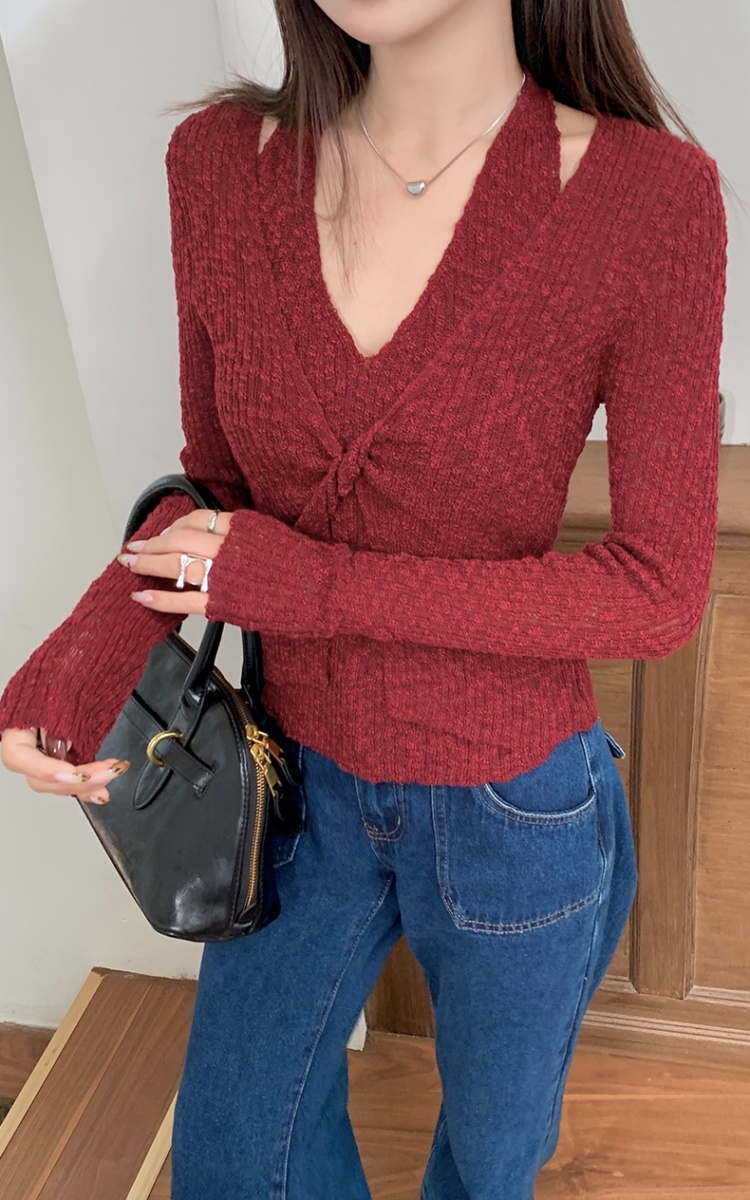 Lazy Pseudo-two all-match simple fashion temperament sweater