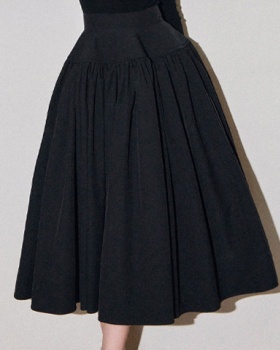 Temperament retro puff skirt high waist pleated skirt