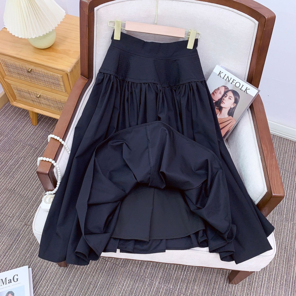 Temperament retro puff skirt high waist pleated skirt