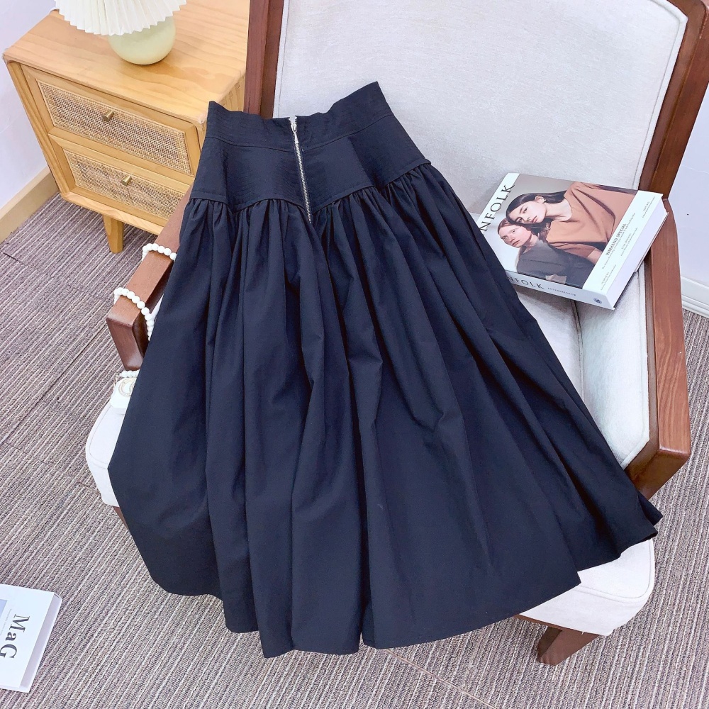 Temperament retro puff skirt high waist pleated skirt