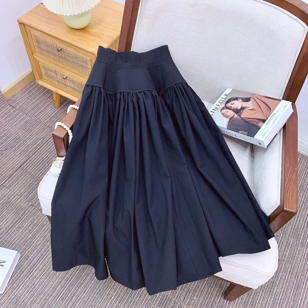 Temperament retro puff skirt high waist pleated skirt