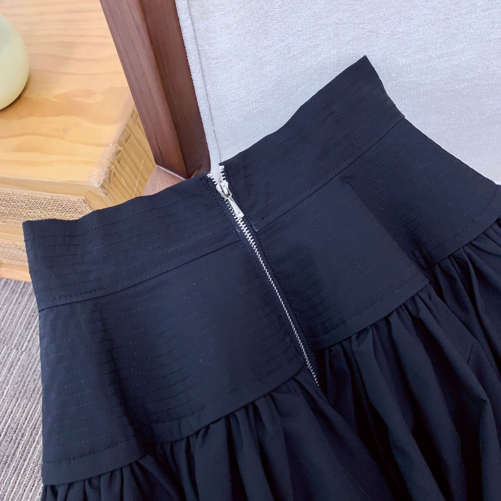 Temperament retro puff skirt high waist pleated skirt