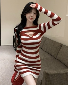 Spicegirl horizontal collar dress sexy sweater for women