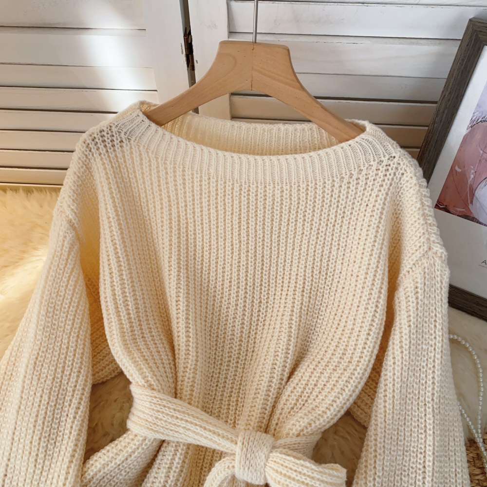 Bandage sweater autumn and winter tops for women