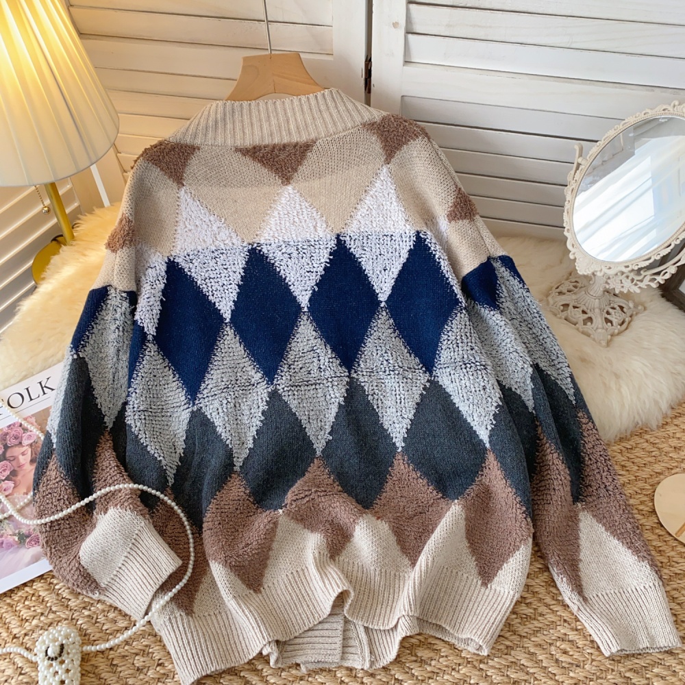 Mixed colors Korean style sweater lazy cardigan for women