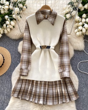 Fashion shirt autumn and winter dress 2pcs set for women