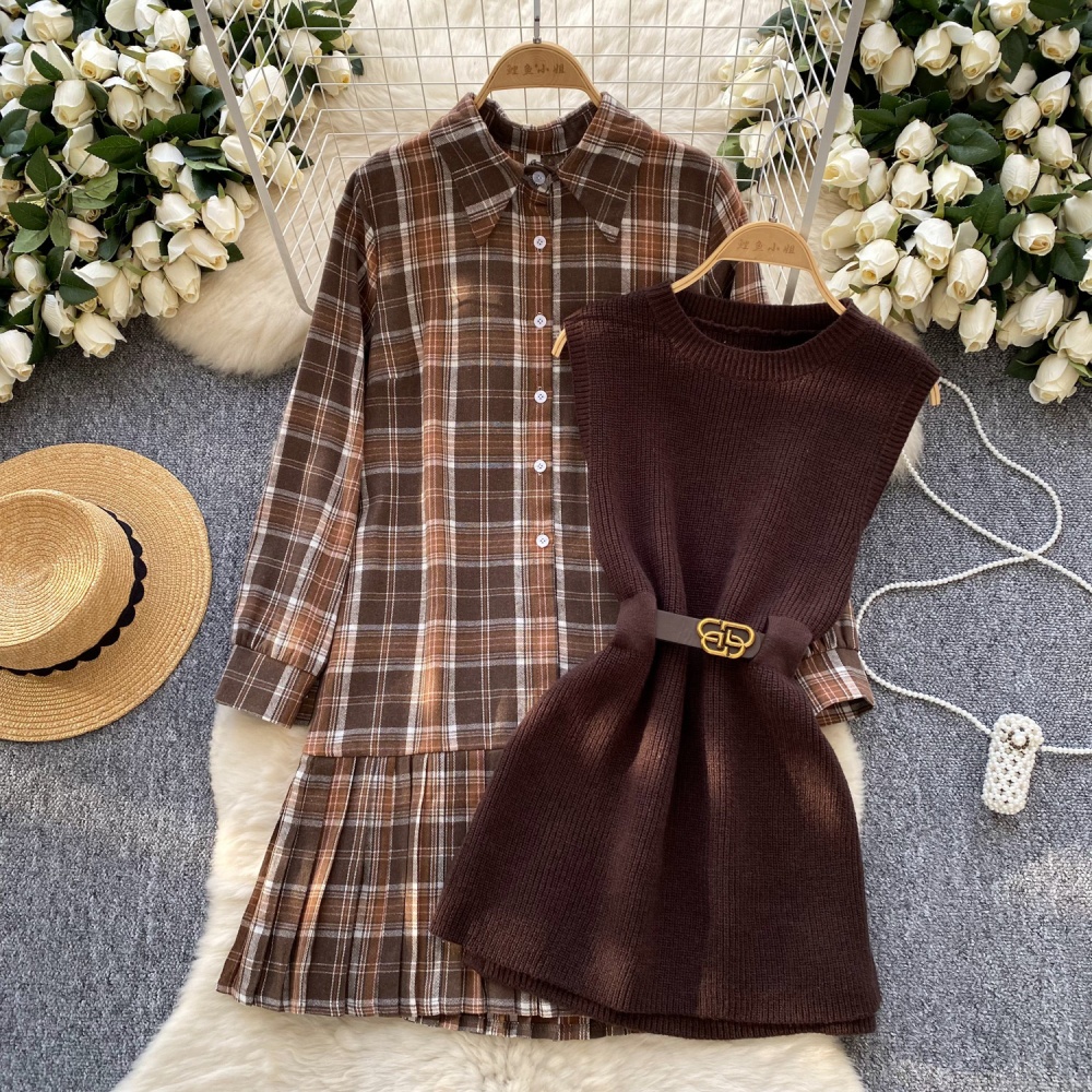 Fashion shirt autumn and winter dress 2pcs set for women