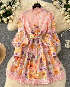 Lantern sleeve dress ladies formal dress for women