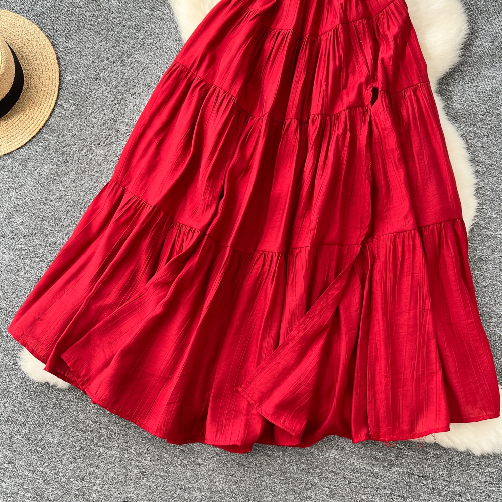 Bandage halter long dress big skirt dress for women