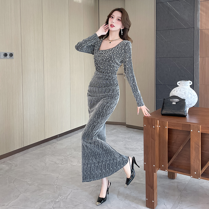 Package hip autumn long dress tight liangsi dress