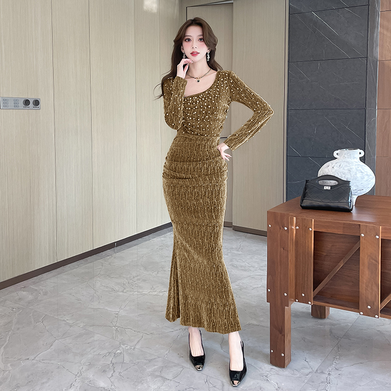 Package hip autumn long dress tight liangsi dress