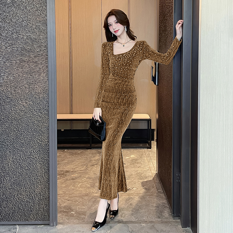 Package hip autumn long dress tight liangsi dress