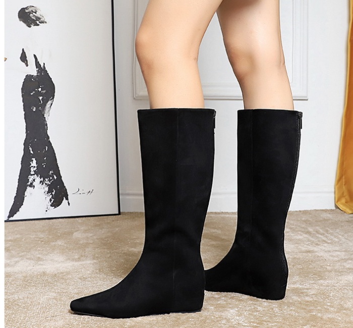 Korean style simple thigh boots all-match women's boots