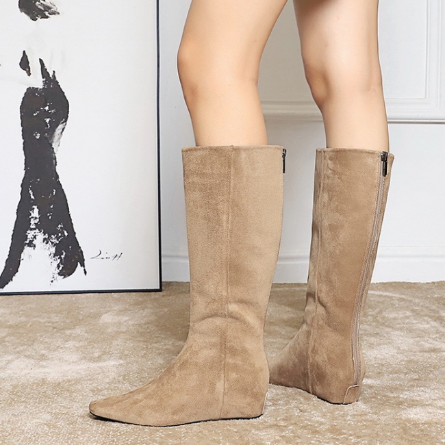 Korean style simple thigh boots all-match women's boots