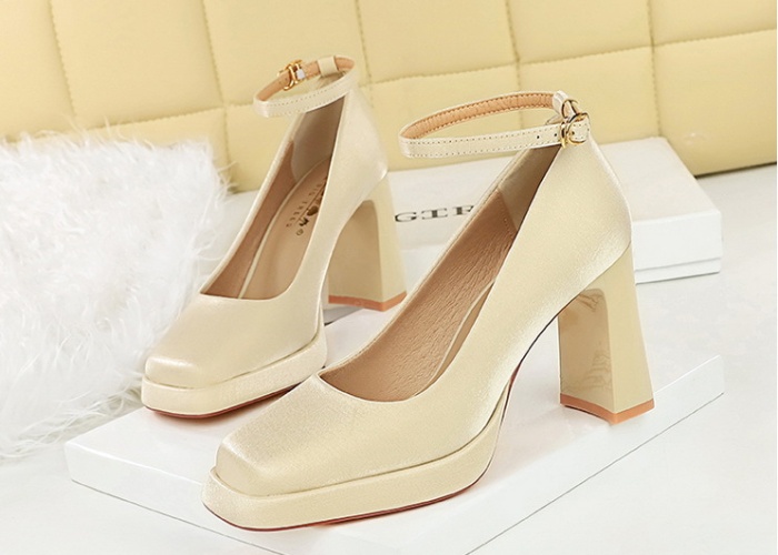 High-heeled banquet platform satin high-heeled shoes