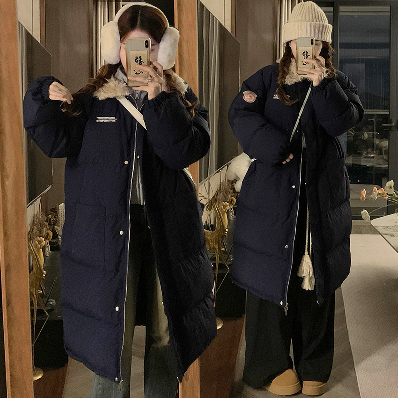 Retro lapel cotton coat winter American style coat for women