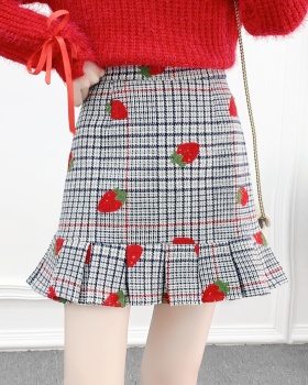 Slim A-line autumn and winter sweet high waist all-match skirt