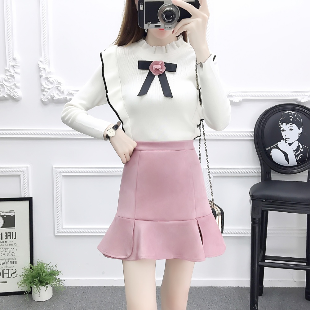 Lady autumn and winter high waist temperament skirt