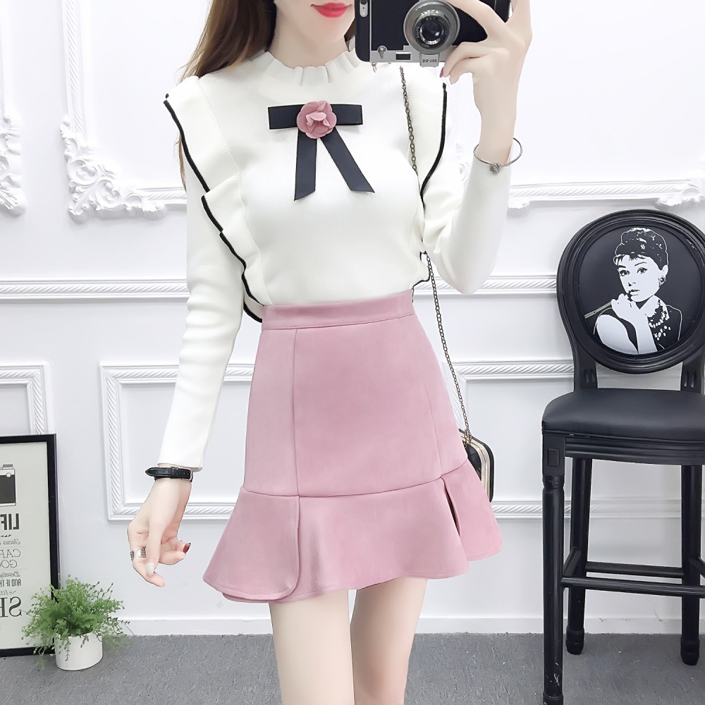 Lady autumn and winter high waist temperament skirt