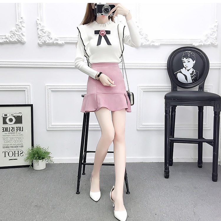 Lady autumn and winter high waist temperament skirt