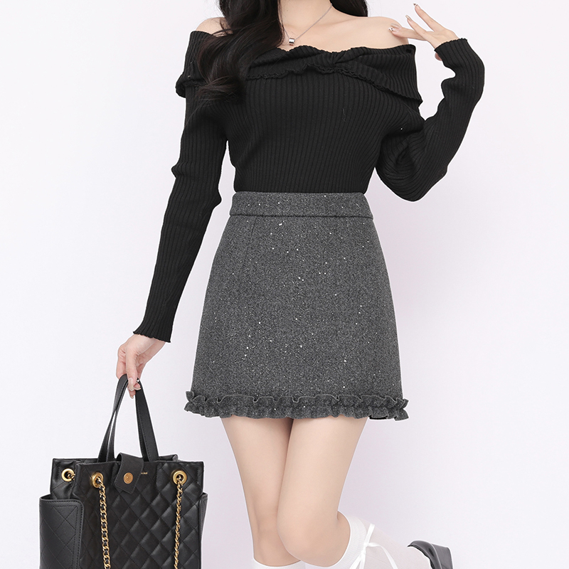 Starry sky short skirt package hip skirt for women