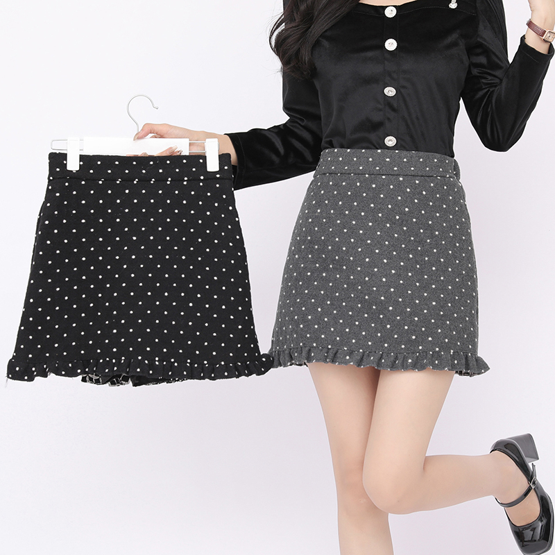 Slim autumn and winter short skirt temperament woolen skirt