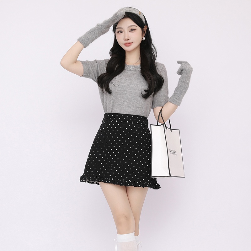 Slim autumn and winter short skirt temperament woolen skirt