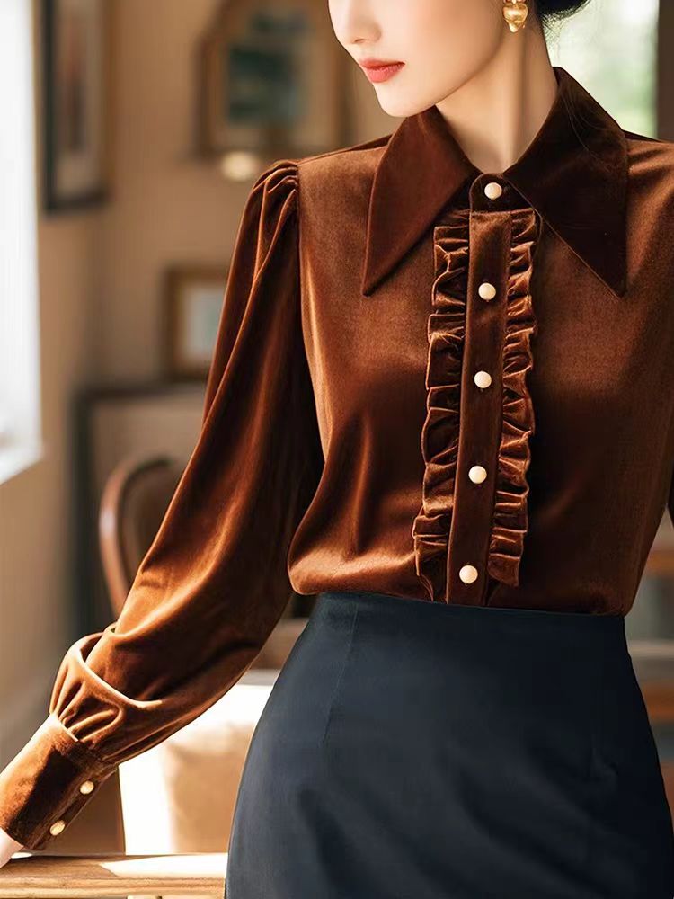 Long sleeve tops autumn and winter shirt for women