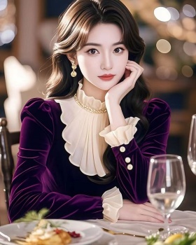 Purple court style tops light luxury winter shirt for women