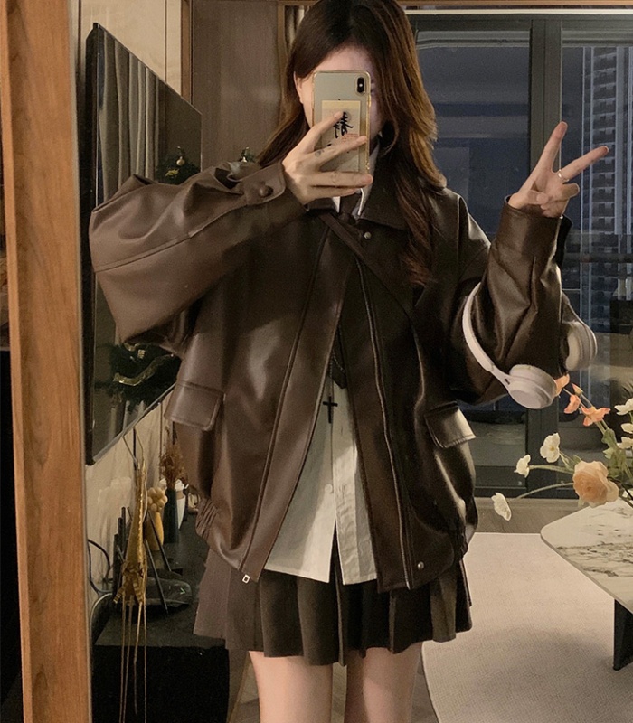 Retro loose jacket winter locomotive coat for women