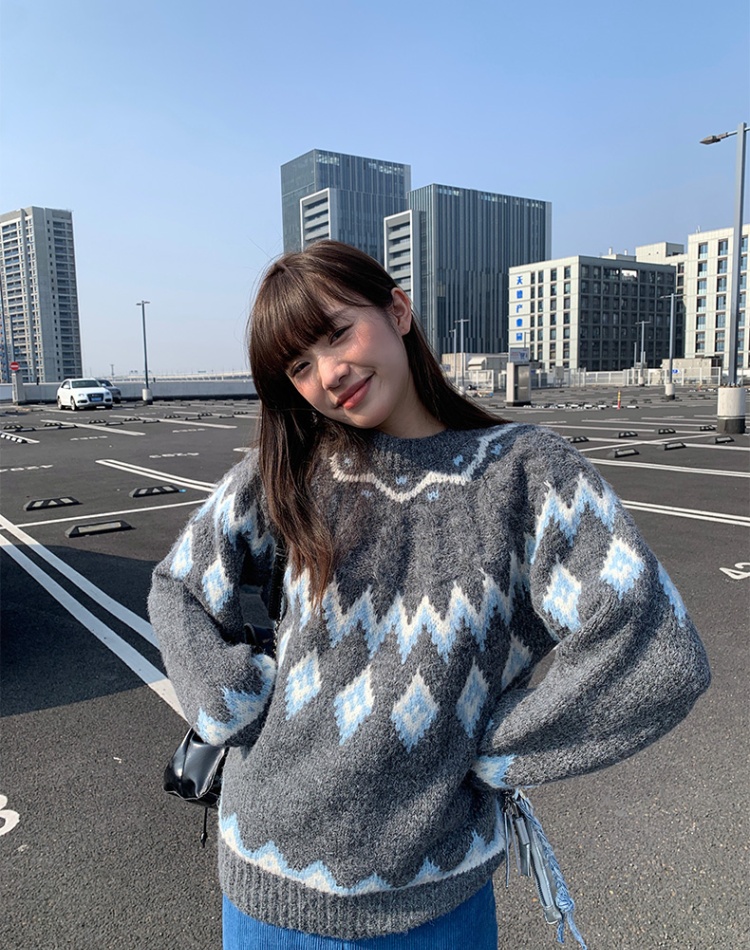 Woolen yarn tops Korean style sweater