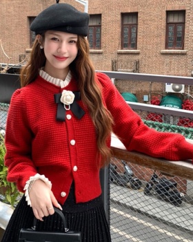 Bow retro sweater autumn and winter brooch for women