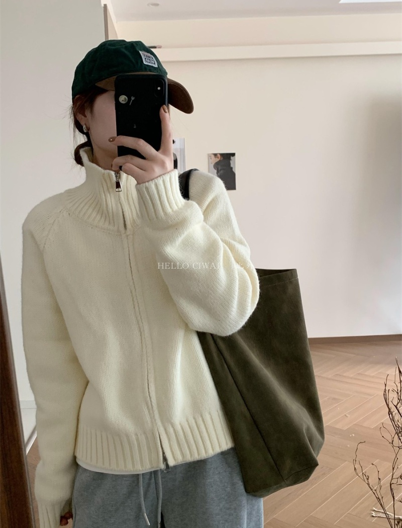 Thick needle sweater Korean style coat for women