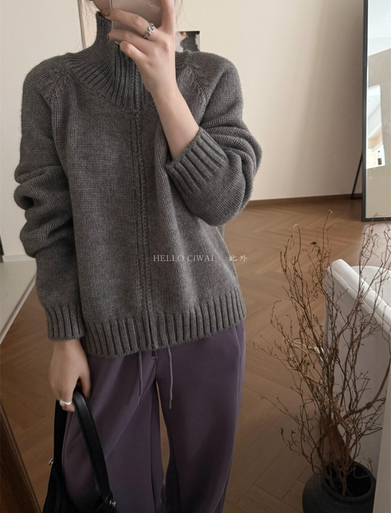 Thick needle sweater Korean style coat for women