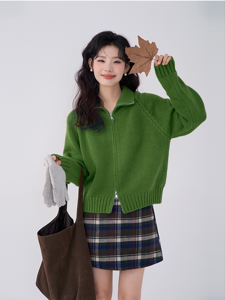 Thick needle sweater Korean style coat for women