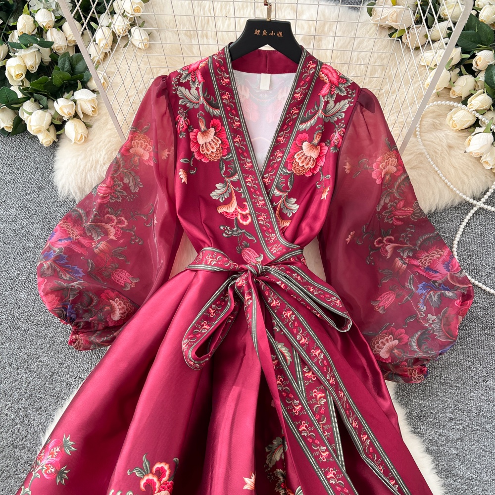 France style dress European style long dress for women