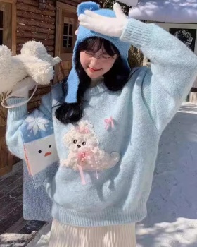 Knitted lovely rabbit autumn and winter sweater for women