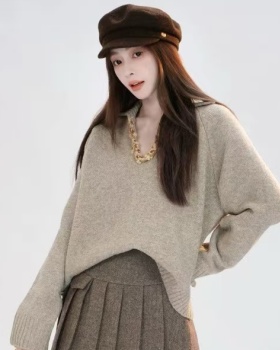 Pure slim simple all-match Casual loose sweater for women