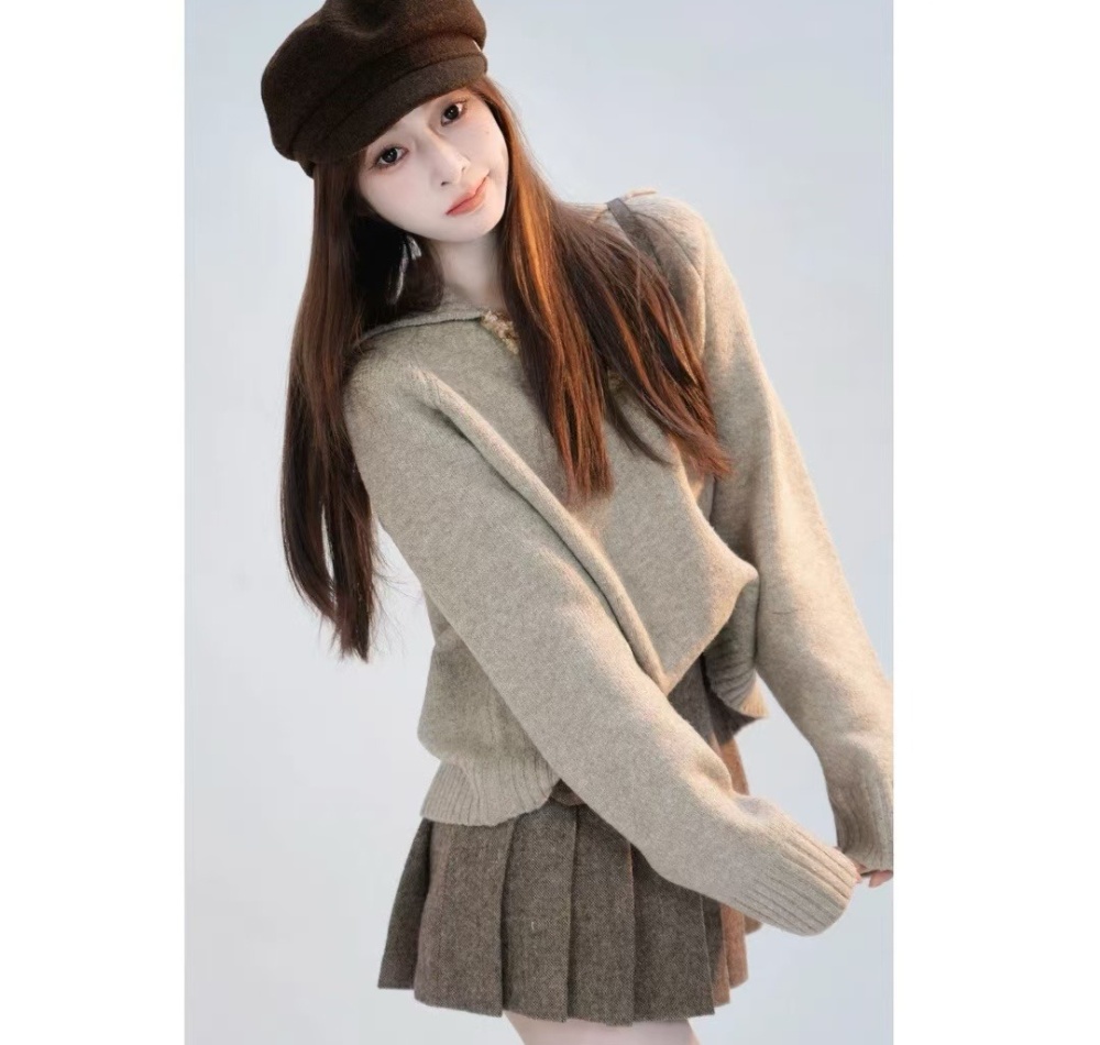 Pure slim simple all-match Casual loose sweater for women