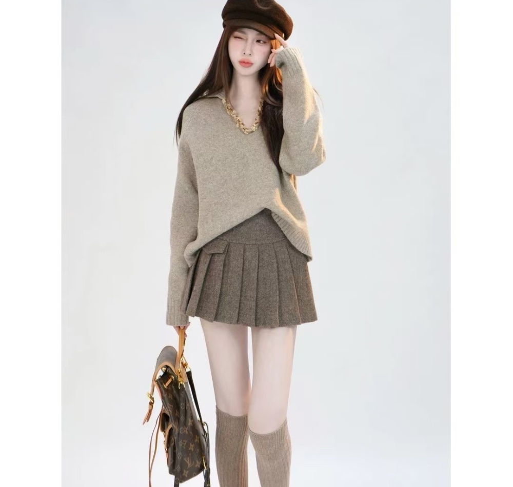 Pure slim simple all-match Casual loose sweater for women