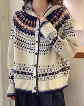 Lazy knitted long sleeve loose sweater